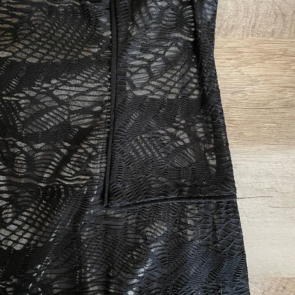 Marc New York Andrew Marc Metallic Black Lace Sheath Dress Size 4 - Picture 8 of 14